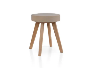 DIEGO OAK - Low leather stool _ 5A Design